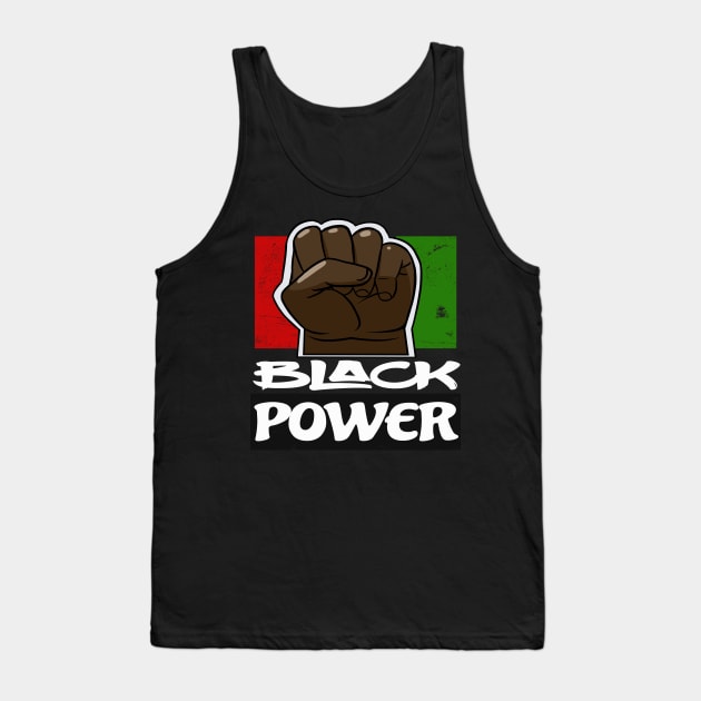 Black Power Fist Tank Top by Noseking